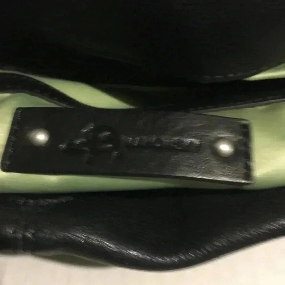 B. Makowsky Black leather satchel handbag - Picture 5 of 10